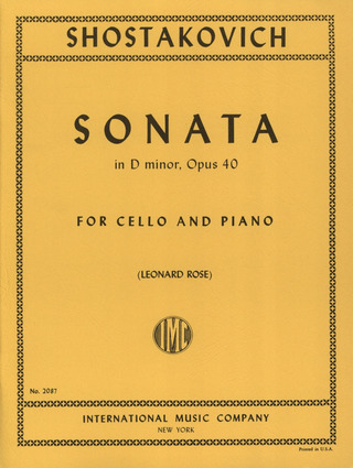 Sonata D Min Op. 40 Vc Pft