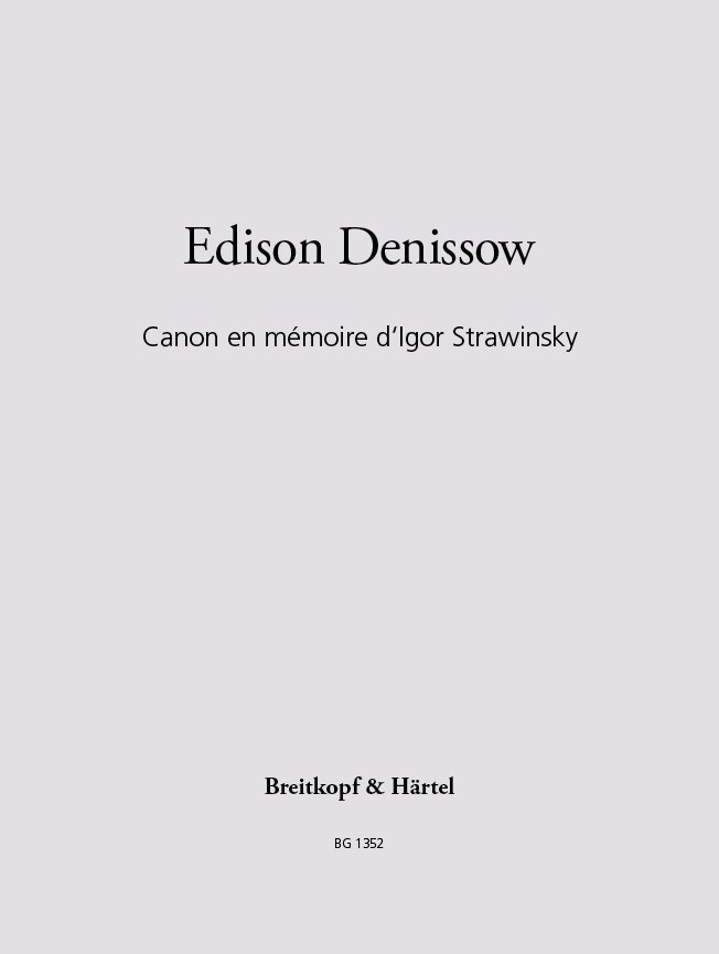 Canon En Memoire I Strawinsky