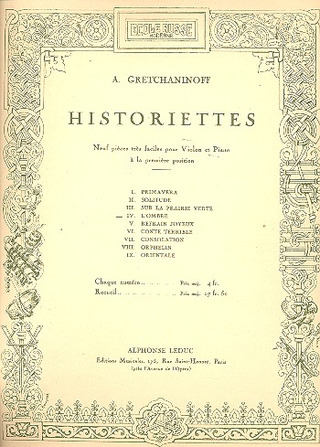 Historiettes Op. 118 N04 L'Ombre Violon Et Piano