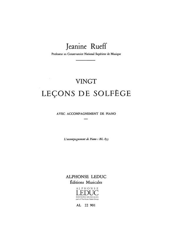 20 Lecons De Solfège Avec Accompagnement Bl853 (RUEFF JANINE)