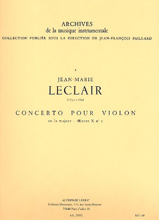 Concerto N02 Op. 10 En La Majeur