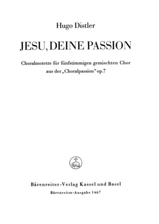 Jesu, Deine Passion (1933)
