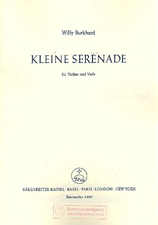 Kleine Sérénade Für Violine Und Viola (1926)