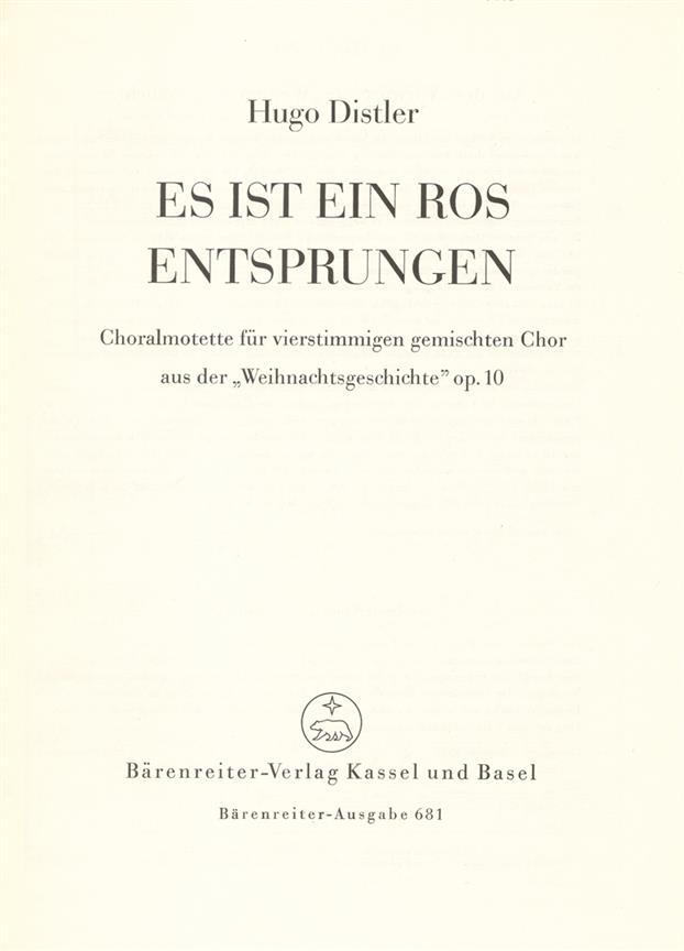 Es Ist Ein Ros Entsprungen (1933)