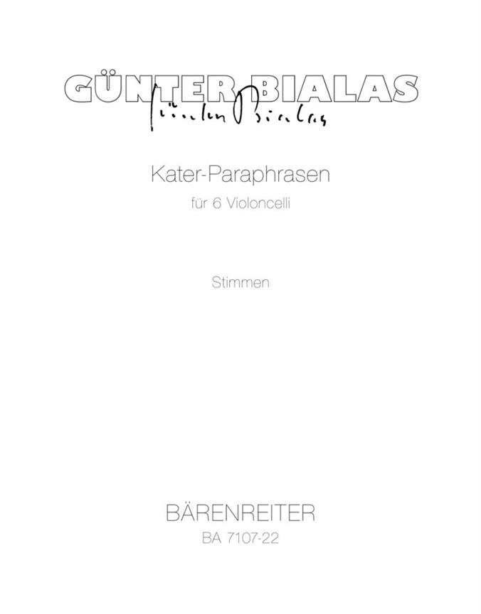 Kater-Paraphrasen (1978) Nach Motiven Aus Der Oper 'Der Gestiefelte Kater'.