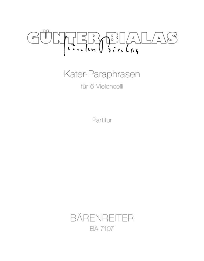 Kater-Paraphrasen (1978) Nach Motiven Aus Der Oper 'Der Gestiefelte Kater'.