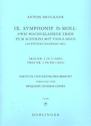 2 Nachgelassene Trios Zur IX. Sinfonie