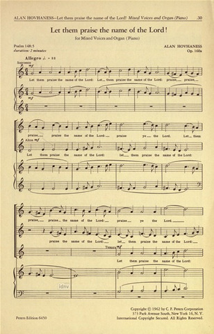 Let Them Praise The Name Of The Lord Op. 160A