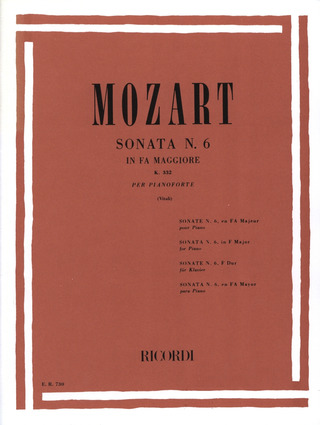 Sonata N. 6 In Fa Maggiore - K. 332 Per Pianoforte
