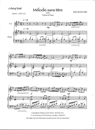 Mélodie Sans Titre (Violon Et Piano)