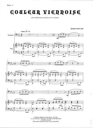 Couleur Viennoise (Euphonium Et Piano)