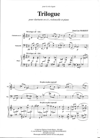 Trilogue (Clarinette, Violoncelle, Piano)