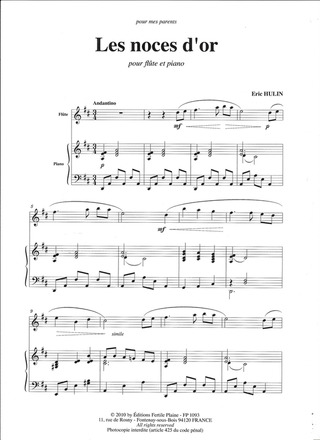 Les Noces D'Or (Flûte Et Piano)
