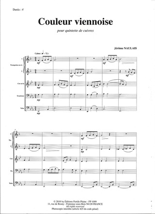 Couleur Viennoise (2 Trompettes, Cor, Trombone, Tuba)