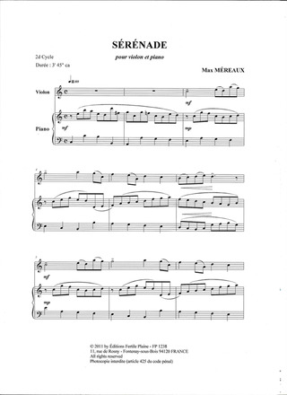 Sérénade (Violon Et Piano)