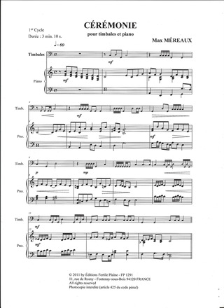 Cérémonie (Timbales Et Piano)
