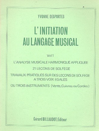 L'Initiation Au Langage Musical Vol.1 21 Lecons De Solfège