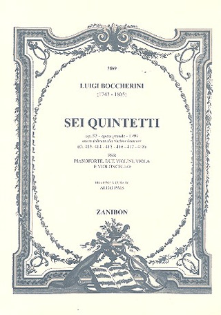 6 Quintetti (Op. 57 - Opera Grande - 1799) - Partitura Per Pianoforte, Due Violini, Viola E Violoncello