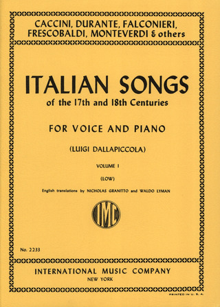 Italian Songs Of C17Th/C18Th Vol.I L.V
