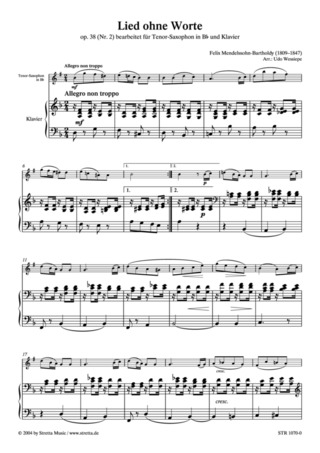 4 Songs Without Words (Score And Parts)