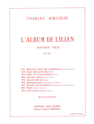Album Lilian 1S N 1 Op. 139 Keep That School Cht/Piano