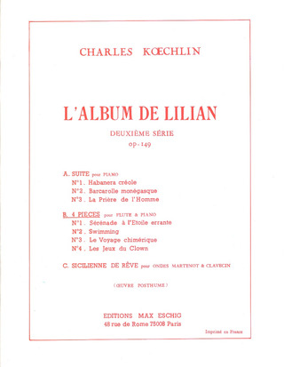 Album Lilian 2S Op. 149 4 Pieces Fl/Piano