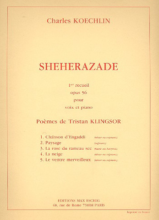Sheherazade Op. 56 N 1 Cht/Piano (5 Poemes De Klingsor