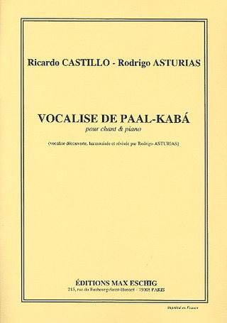 Vocalise De Paal-Kaba Cht/Piano (Arrangeur Rodrigo Asturias