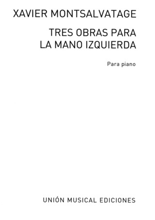 Montsalvatge Tres Obras Para La Mano Izquierda Para Piano