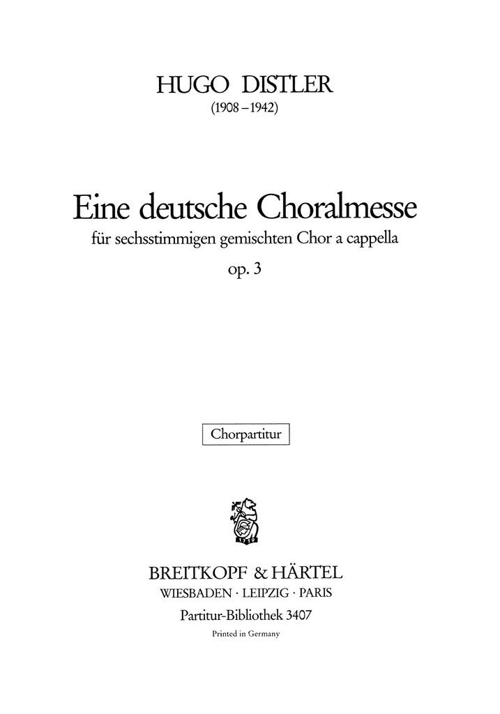 Deutsche Choralmesse Op. 3