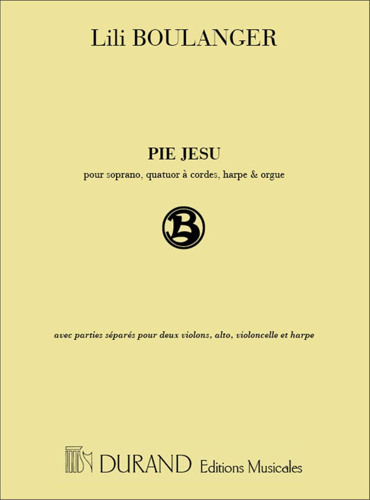 Pie Jesu, Pour Chant, Quatuor A Cordes, Harpe Et Orgue