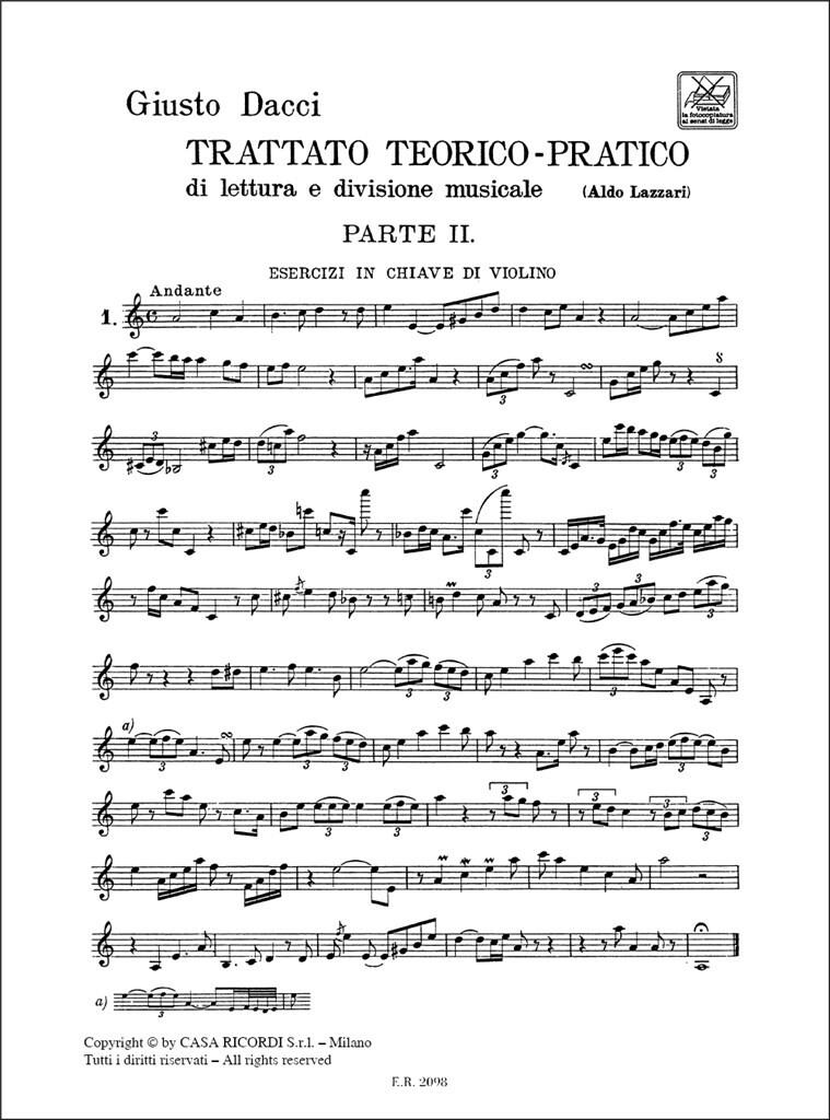 Trattato Teorico-Pratico Di Lettura E Divisione Musicale Parte II