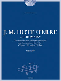 Trio Sonata, Op. 3, #5 In C-Major / J.M. Hotteterre 'Le Romain' - 2Arec/Bc