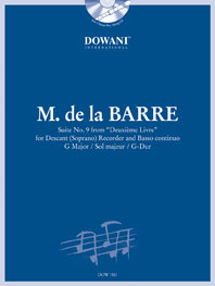 Suite No9 / M. De La Barre - Flûte A Bec Soprano And Bc
