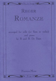 Romance / Reger - Violoncelle (Ou Flûte Ou Violon) Et Piano