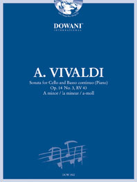 Sonata Op. 14 No 3, Rv 43 In A-Minor / A. Vivaldi - Vc/Bc (Piano)