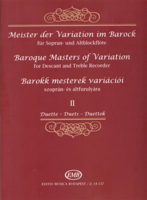 Baroque Masters Of Variation Vol.2 For Descant And Treble Recorder