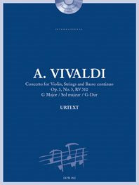 Concerto Op. 3 No 3, Rv 310 In G-Major / A. Vivaldi - Violon, Cordes And Basse C.