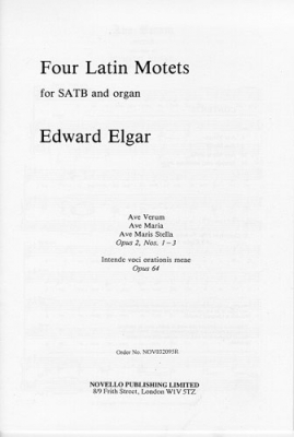 Elgar Four Latin Motets Op. 64 SATB/Orgue