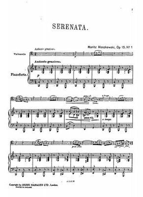 Sérénade For Cello And Piano Op. 15 #1