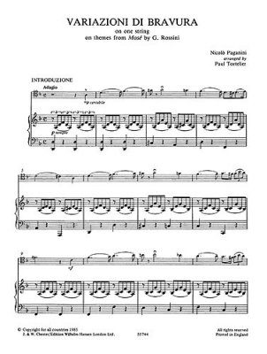 Variazioni Di Bravura On One String (Cello/Piano)