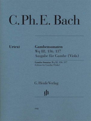 Sonates Pour Viole De Gambe Wq 88, 136, 137 Edition Pour Gambe (Alto)