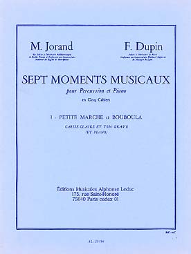 7 Moments Musicaux Vol.1:Petite Marche Et Bouboula Percussion Et Piano