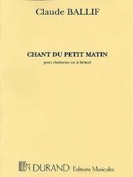 Chant Du Petit Matin Clarinette Solo