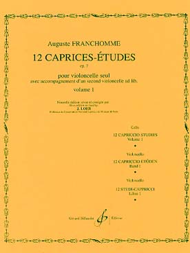 12 Caprices Etudes Op. 7 Vol.1 Avec 2ème Violoncelle Ad Lib