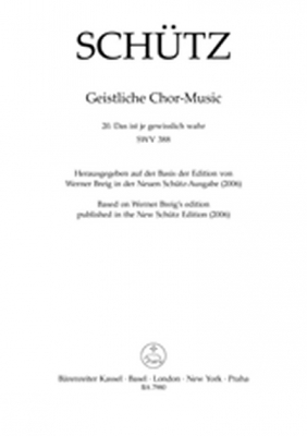 Das Ist Je Gewisslich Wahr Swv 388 -Motet- (No. 20 From Geistliche Chor-Music)