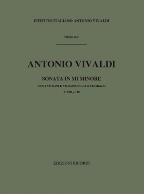 Sonate Pour Vl. E B.C.: Pour 2 Vl. In Mi Min. Op. I N.2 - Rv 67 F.XIII/18 Tomo 383