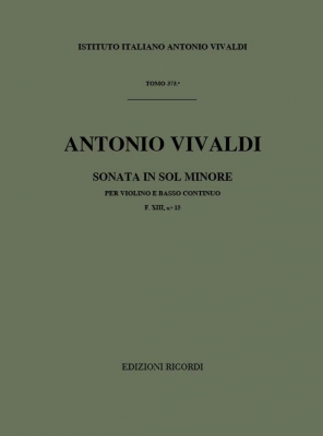 Sonate Pour Vl. E B.C.: In Sol Min. Rv 26 - F.XIII/15 Tomo 373