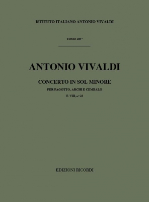 Concerto Per Fg.Archi E B.C.: In Sol Min. Rv 495 - F.VIii/23 Tomo 269