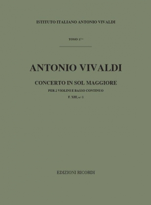 Sonate Pour Vl. E B.C.: Pour 2 Vl. In Sol Rv 71 - F.XIII/1 Tomo 17